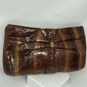Clemente Python Snakeskin Clutch Shoulder Bag